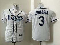 MLB Tampa Bay Rays #3 Longoria White Kids Jersey