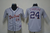 MLB Detroit Tigers #24 Cabrera Kids Jersey - Grey