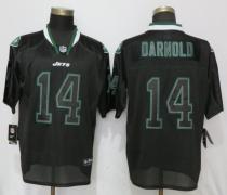 Nike New York Jets 14 Darnold Lights Out Black Elite Jersey