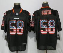 Mens Chicago Bears #58 Smith USA Flag Fashion Black Elite Jersey