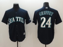 Men's MLB Seattle Mariners #24 Ken Griffey Navy Game Jersey