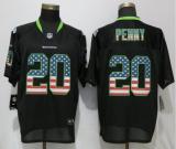 Mens Seattle Seahawks #3 Penny USA Flag Fashion Black Elite Jersey