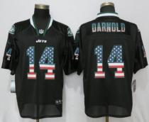 Nike New York Jets 14 Darnold USA Flag Fashion Black Elite Jersey