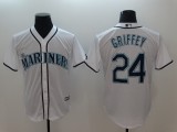 Men's MLB Seattle Mariners #24 Ken Griffey White l Game Jersey