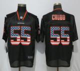 Mens Denver Broncos #55 Chubb USA Flag Fashion Black Elite Jersey