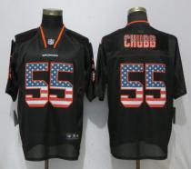 Mens Denver Broncos #55 Chubb USA Flag Fashion Black Elite Jersey