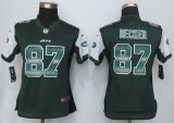 Women New Nike York Jets 87 Decker Green Strobe Elite Jersey