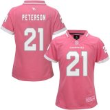 Womens NFL Arizona Cardinals #21 Peterson Pink Bubble Gum Jersey