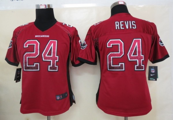 Women 2013 New Nike Tampa Bay Buccaneers 24 Revis Drift Fashion Red Elite Jerseys