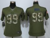 Wonen New Nike San Diego Chargers 99 Bosa Green Salute To Service Limited Jersey