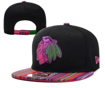 NHL Chicago Blackhawks All Black Snapback Hats---YD