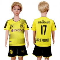 2017 Soccer Dortmund #17 Aubamey Ang Home Kids Jersey
