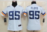 Women 2013 New Nike Minnesota Vikings 95 Floyd White Limited Jerseys