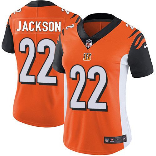 Womens NFL Cincinnati Bengals #22 Jackson Orange Vapor Limited Jersey