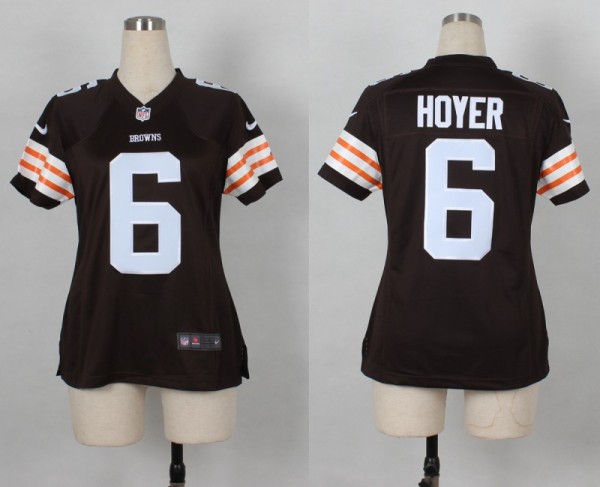 Nike NFL Cleveland Browns #6 Hoyer Brown Women Jersey