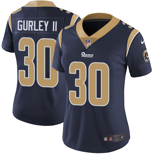 Womens NFL Los Angeles Rams #30 Gurley II D.Blue Vapor Limited Jersey