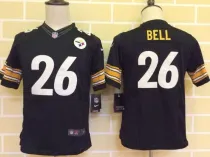 Kids Pittsburgh Steelers #26 Bell Black Jersey
