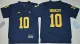 NCAA Jordan Brand Michigan Wolverines #10 Tom Brady Football Blue Youth Jersey