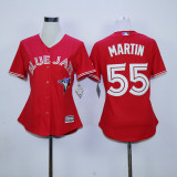 MLB Toronto Blue Jays #55 Martin Womens Red Jersey