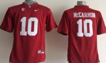 NCAA Alabama Crimson Tide #10 McCarron Red Youth Jersey