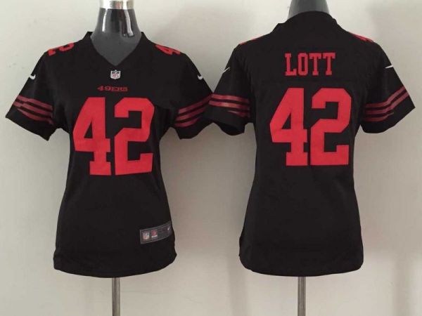 2015 Nike San Francisco 49ers #42 Lott Black Women Jersey