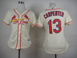 Women St.Louis cardinals #13 Carpenter Cream 2015 MLB Jersey