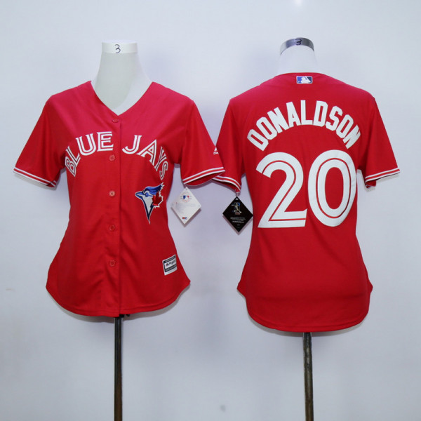 MLB Toronto Blue Jays #20 Donaldson Womens Red Jersey