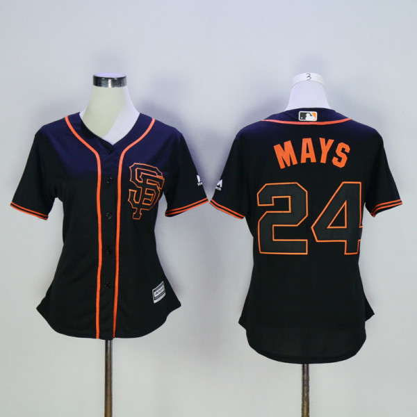 Womens MLB San Francisco Giants #24 Mays Black Jersey