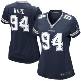 NIKE Dallas Cowboys #94 DeMarcus Ware women Team Color game jersey