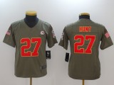 Kids Kansas City Chiefs #27 Hunt Olive Salute to Service Limited Jersey