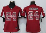 Women New Nike Atlanta Falcons 24 Freeman Red Strobe Elite Jersey