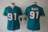 #91 Wake Green Miami Dolphins Women Nike limited jersey