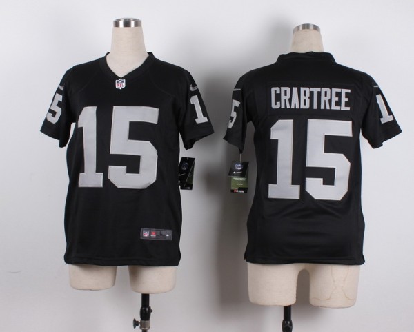 Nike Oakland Raiders #15 Crabtree Black Kids Jersey