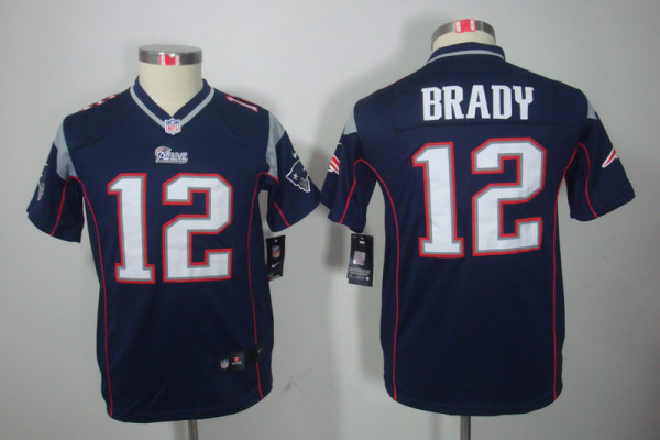 Youth Nike New England Patriots #12 Tom Brady Blue Limited Jersey