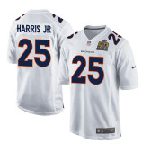 NFL Denver Broncos #25 Harris JR White Jersey with Superbowl Patch