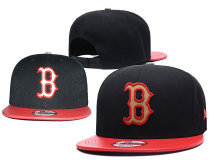 MLB Boston Red Sox Black Snapback Hats--GS