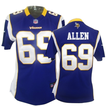 purple Allen Vikings Women Nike NFL #69 Jersey