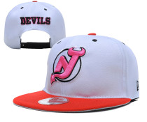 NHL New Jersey Devils White Snapback Hats--YD