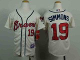 MLB Kids Jersey Atlanta Braves #19 simmons beige Jersey