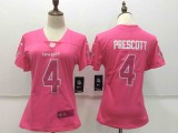 Womens Dallas Cowboys #4 Prescott Pink New Jersey