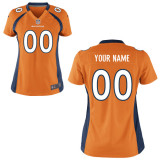 Women Nike Denver Broncos #00 Customized Orange Game Jersey 