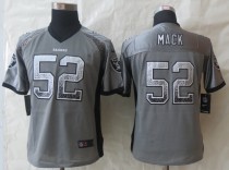 Women New Nike Okaland Raiders 52 Mack Drift Fashion Grey Elite Jerseys