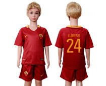 2016 Soccer Romo #24 Florenzi Home Kids Jersey