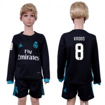 2017 Soccer Real Madrid #8 Kroos Away Kids Jersey