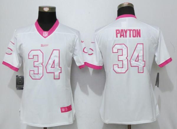 Women New Nike Chicago Bears #34 Payton Pink Fashion Jersey