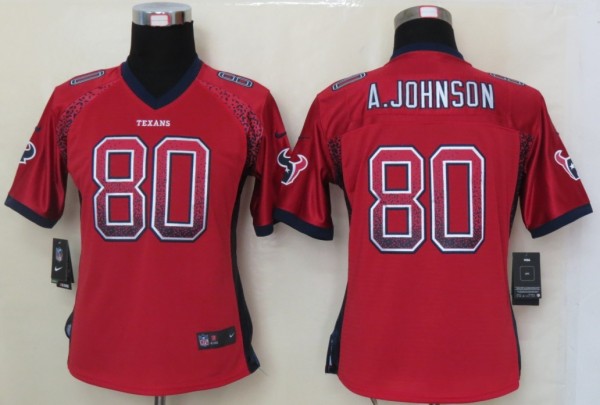 Women 2013 NEW Nike Houston Texans 80 A.Johnson Drift Fashion Red Elite Jerseys