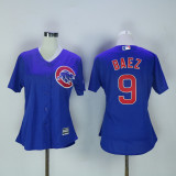 MLB Chicago Cubs #9 Baez Blue Women Jersey