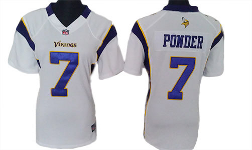 NIKE Minnesota Vikings #7 Ponder women white jersey