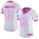Women NFL New England Patriots #50 Ninkovich White Pink Color Rush Jersey