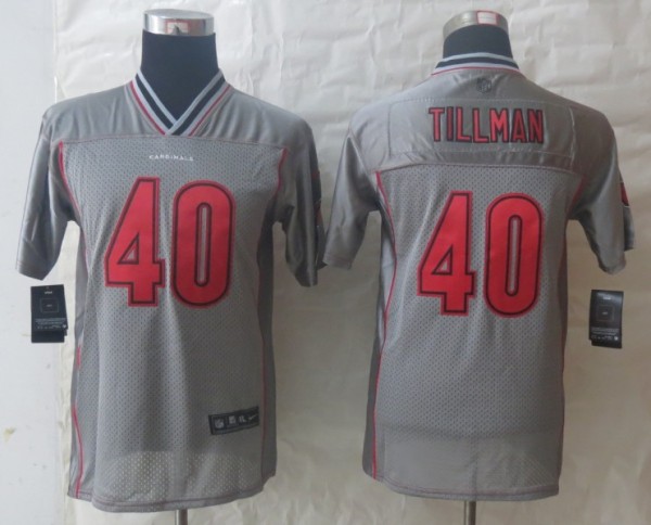 Youth 2013 NEW Nike Arizona Cardicals 40 Tillman Grey Vapor Elite Jerseys